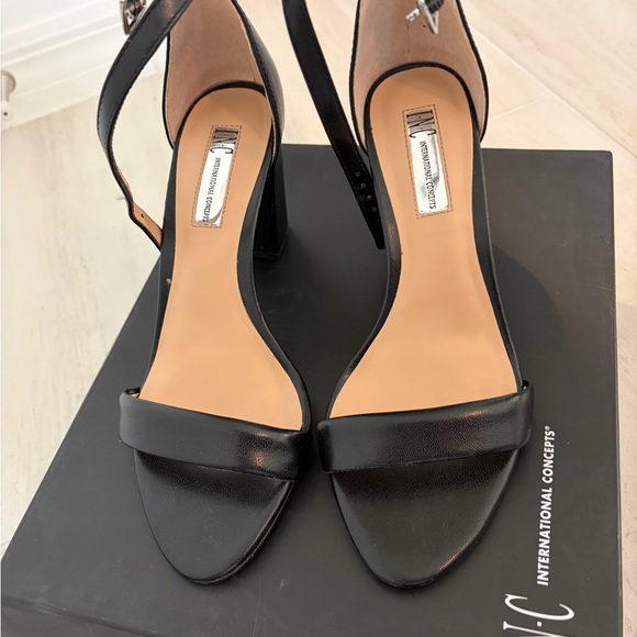 INC International Concepts Black Ankle Strap Heels - Picture 2 of 4